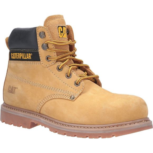 Caterpillar Safety Boots CAT Powerplant Safety Work Boot with Steel Toe Cap - Wheat